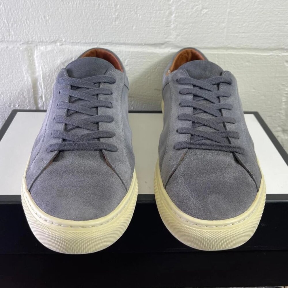 Beckett Simonon Grey Suede Low Top Casual Sneaker Shoes Lace up Mens 46 EU/13 US